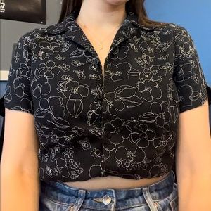 Notations Button Up Embroidered Shirt